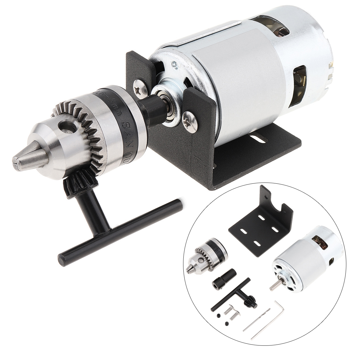 Drill Press Bench - Motor bubut tekan 12-24v, bor tangan